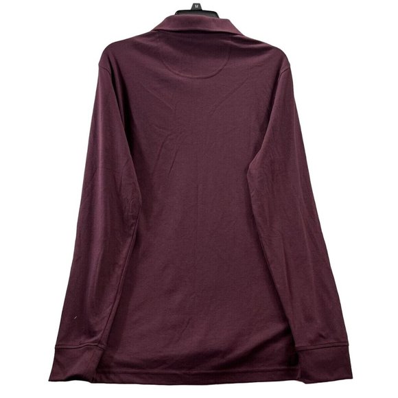 croft and barrow Mens long sleeve Polo size s Color Red Burgandy One Pocket - Picture 2 of 8